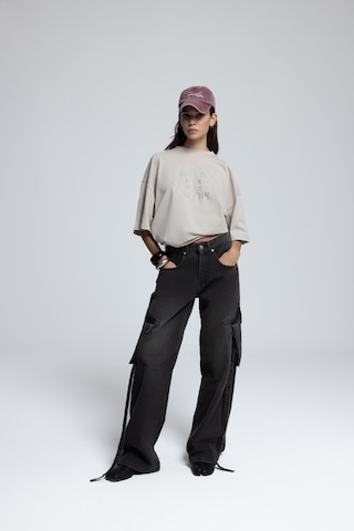 Mai Collection Mai Studios Co. Roger Yıkamalı Siyah Kargo Jean Pantolon Siyah