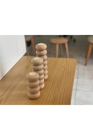 Mumluk 3'lü Set Kayın