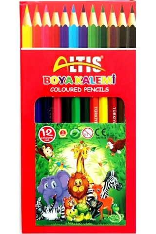 Altıs 12 Li Kurşun Kalem+Kırmızı Kalemi+Tam Boy Kuru Boya Kalemi