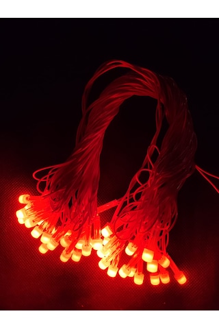 Kırmızı 10 Metre Led Işık 220volt Dekor Ledi - Yılbaşı Ağacı Ledi Kırmızı