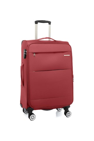 Louisiana Polo Orta Boy Lüx Kumaş Valiz Bordo 2082 Bordo