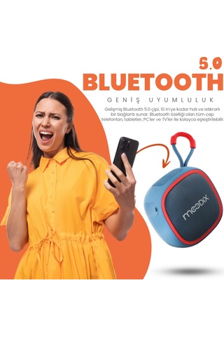 Moodix Kı23ks659 Bluetooth Hoparlör Mavi 5w