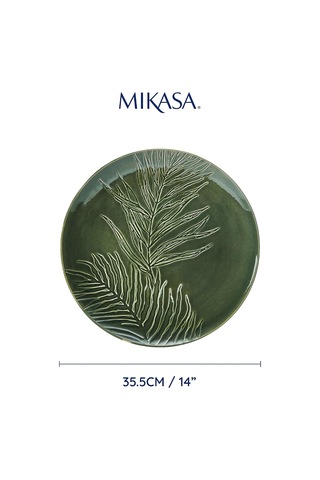 Jardin Yuvarlak Servis Tabağı, Yeşil Porselen Servis Tabağı, Gıda İçin, 35 Cm, Mezeler Ve Meze İçin Büyük Servis Tabağı, Hediye Kutusu Ve Bulaşık Makinesinde Yıkanabilir Çok Renkli