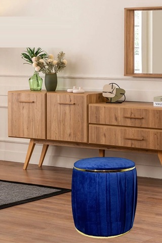 Most Ekol Lüks Puf 19 Lacivert Kadife Kumaş Evinize Teslim