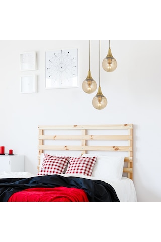 Apliqa Damla 3'lü Yuvarlak Bal Camlı Eskitme Modern Sarkıt Avize