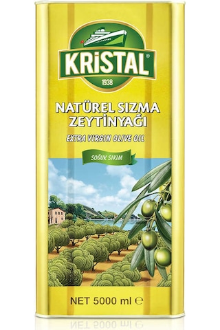 Kristal Natürel Sızma Zeytinyağı Yumuşak Doğal Lezzet 5 Litre Teneke