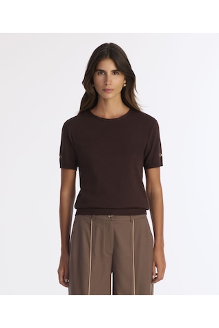 Yargıcı Nakış Detaylı Triko 25kktr2008x 003 Kahverengi