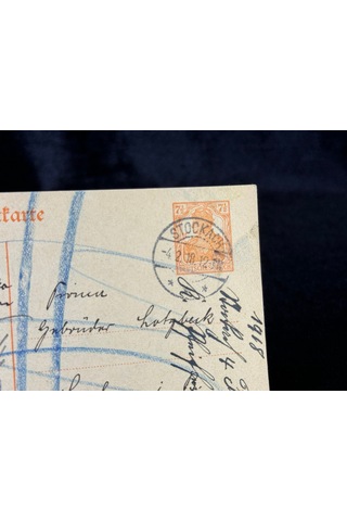 Antiye 1918 Yılından Almanya Germania 7 1/2 Pfennig Kendinden Pullu Postakartı