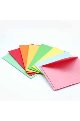 100 Adet. Renkli Zarf. 13x18 Cm. Büyük Boy Renkli Zarflar.karışık