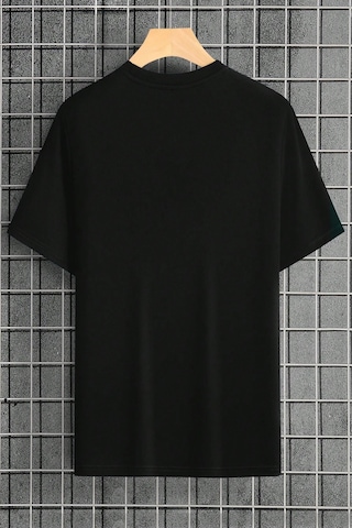 Pamuklu New York Baskılı Oversize T-shirt Siyah