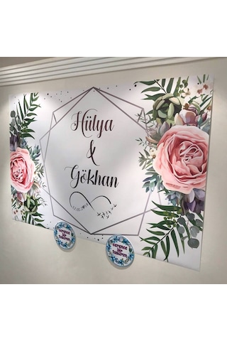 Jetdijitalbaskı Söz Nişan Düğün için Kişiye Özel Branda Afiş Arka Fon (259126909)