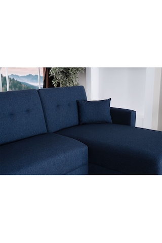 Kilim Mobilya Scandi Köşe Uzanmalı Yataklı Köşe Takımı Hem Sağ Hem Sol Köşe Olarak Kullanılabilir Lacivert