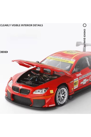 Scowetto Bmw M6 Ggt3 Diecast Model Araba Açılan Kapı Kaput Bmw Yarış Arabası Modifiyeli Bmw M6 Model Araba