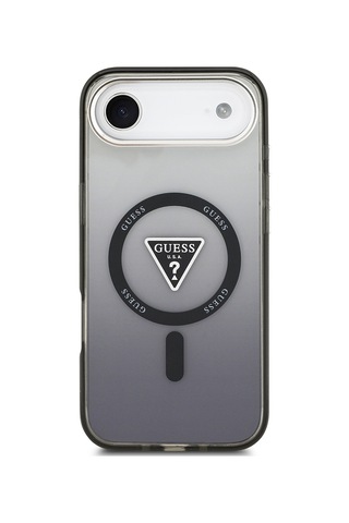 Apple Uyumlu iPhone 17 Air Kılıf Guess Lisanslı M-safeli Iml Baskılı Üçgen Logolu Metal Kamera Çerçeveli Siyah Siyah