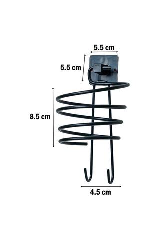 Banyo Dekoru İçin Yapışkanlı Paslanmaz Siyah Metal Saçkurutma Fön Makine Tutucu Diğer