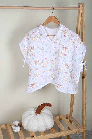 Luckka %100 Pamuk Bebek Çocuk Müslin Panço - Ztpanço 001