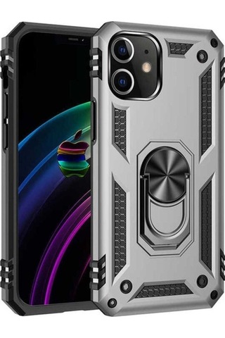 Apple Uyumlu iPhone 12 Mini Kılıf Zore Vega Kapak Gri