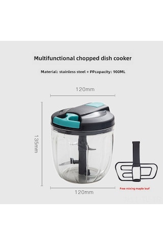 Hombey El İle Sarımsak Halkaştırıcı, Büyük Kapasite 900ml , 5 Bıçaklı, Zencefil Ve Soğan İçin Uygun, Kolay Temizlenir, Ev Ve Profesyonel Mutfak Aleti Gri Gri