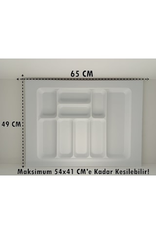 65x49 Cm. 9 Gözlü Beyaz Çekmece Içi Kaşıklık 54 41 Cm'e Kadar Kesebilirsiniz - 65x49byz Beyaz