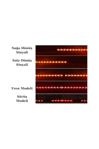 5 Modlu Ok Model Bagaj Altı Kayar Dönüş Fren Sinyalli Esnek Led