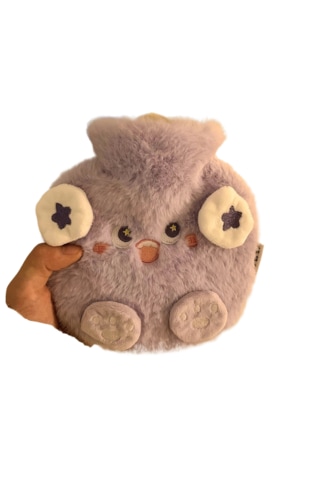 Sevimli Küçük Canavar Peluş Su Dolu Sıcak Su Şişesi-mor