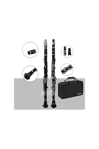 Midex Bns-4000 Sol Klarnet 4 Yüzüklü Askı Çanta Kamış Bez Eldive
