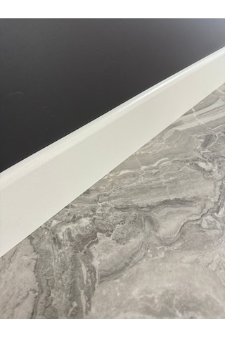 Düz Lake Beyaz Parke Süpürgelik 8 CM