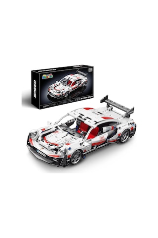 1:18 Spor Araba Modeli Teknik Yapım Seti Kendin Yap Boz 455 Parça Beyaz