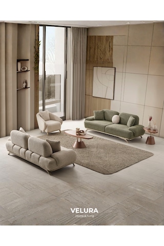 Nesta 3+3+1 Koltuk Takımı & Oturma Grubu Krem