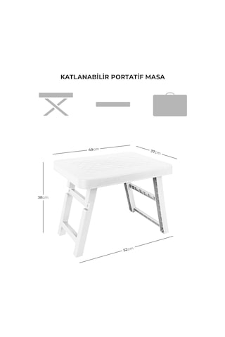 Pikas Katlanır Kamp Masası / Portatif Ve Taşınabilir Piknik, Balkon, Bahçe, Plaj Ve Mangal Masası Katlanabilir Çok Renkli