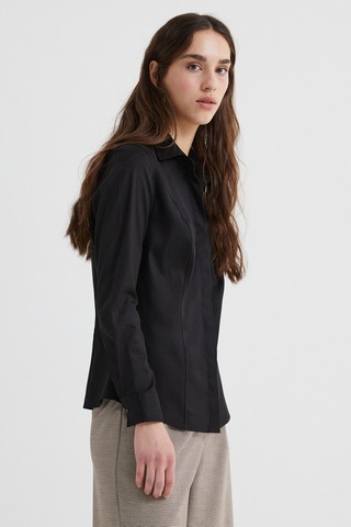 Stella Pulvis Siyah Slim Fit Gömlek Desenli