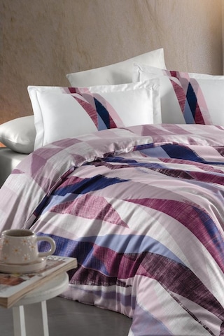 Dijital Saten Çift Kişilik Nevresim Takımı Prism Pembe