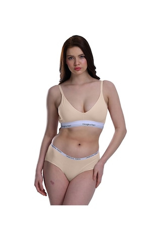 Likralı 6'lı Kutu Premium Günlük Kullanıma Uygun Bato Külot Amelıa G-008 H Bej