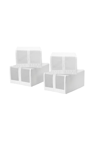 Ikea Skubb 4 Parça Ayakkabı Saklama Kutusu 22 X 34 X 16 Cm Beyaz