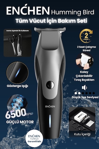 Enchen Humming Bird Siyah Hassas Kesim Şarjlı Saç Ve Tıraş Makinesi