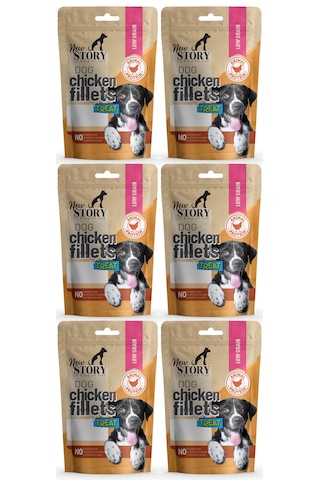 New Story Dog Chicken Fillets Tavuk Etli Şerit Köpek Ödülü 6 x 80 G
