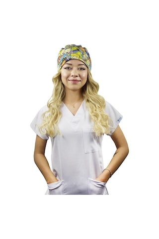 Unisex Çılgın Çocuklar Desenli Doktor Hemşire Hastane Cerrahi Bonesi Gri gri
