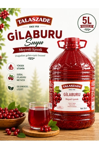 Talaszade Gilaburu Suyu 5 Litre - Şeker İlavesiz. Koruyucu İçerir - Güven Bitkisel