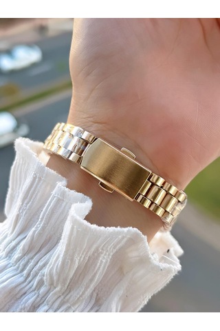 Coliseum Çelik Kordon Takvimli Kadran Özel Tasarım Vintage Seri Kadın Kol Saati+bileklik Ps.8341.m5 Sarı