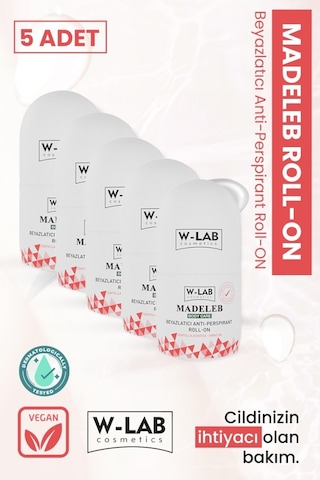 W-Lab Cosmetics Madeleb Beyazlatıcı Roll-On Deodorant 5 x 50 ML