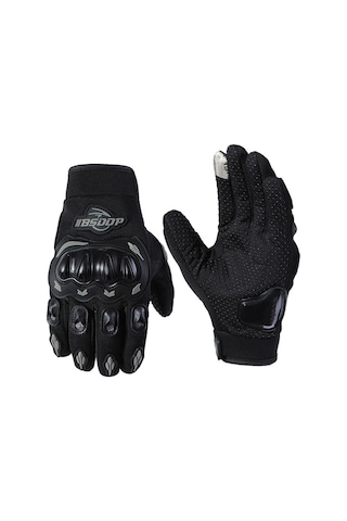 Padalink Bsddp Motosiklet Sürücü Eldiveni Rh-a0136: Çarpma Koruma, Dokunmatik Ekran Uyumlu, Tüm Parmaklı, Sürtünme Azaltıcı, Siyah Xl