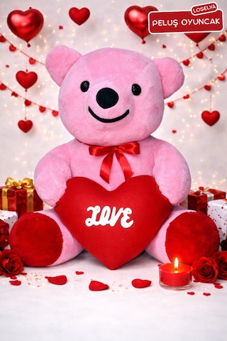 Sevgililer Günü Peluş Oyuncak Hediyelik Kırmızı Love Kalpli Peluş Ayıcık 50 Cm Pembe-kalpli Pembe Ayıcık Sevgililer Günü Peluş Oyuncak Hediyelik Kırmızı Love Kalpli Peluş Ayıcık 50 Cm Pembe-kalpli Pembe Ayıcık