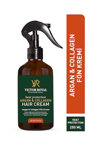 Victor Royal Isıya Karşı Koruyucu Ve Kolay Tarama Etkili Argan Kolajen Fön Sprey Kremi 250 Ml