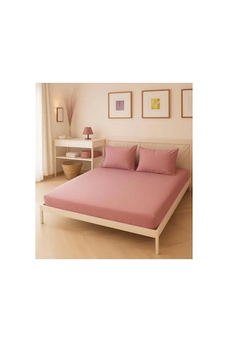 Pamuk Saten Çift Kişilik Çarşaf Set Mürdüm Pembe
