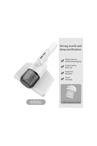 Maiyame Ev İçi Kuru Temizleyici: El Tipi Kablosuz Şarjlı 350w Motorlu 10.000 Pa Emme Gücü Ve 253.7nm Uv Işıklı Akne Temizleme Aleti - Beyaz Beyaz