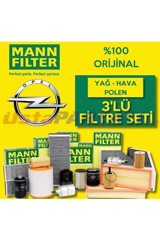 Opel Astra H 1.6 Mann-Filter Filtre Bakım Seti 2004-2013