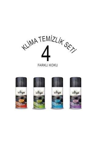 Araba Klima Temizleyici Hava Tazeleyici Koku Bombası 4'lü Set