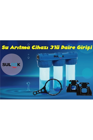 Sulook Bina-Şebeke-Daire Giriş Su Arıtma Cihazı 3'Lü 10 Inch(Boş)