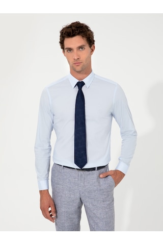 Cacharel Açık Mavi Slim Fit Uzun Kollu Gömlek Denım