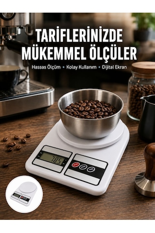 Hassas Ölçüm İçin Dijital Mutfak Tartısı 10 Kg Kapasiteli Yeni Nesil Altın